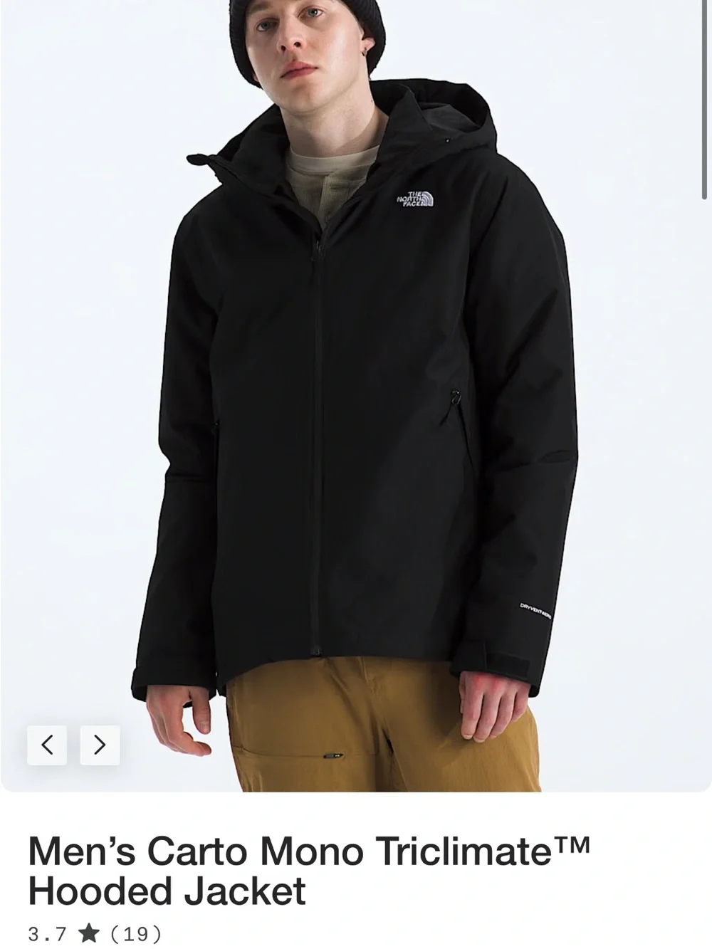 The North Face Men's Carto Mono Triclimate  Hooded Jacket